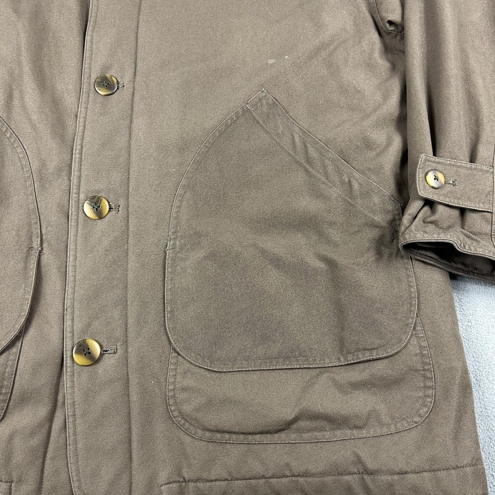 Brooks Brothers Jacket Mens XL Brown Barn Coat Field Chore Leather Collar Plaid - Picture 2 of 11